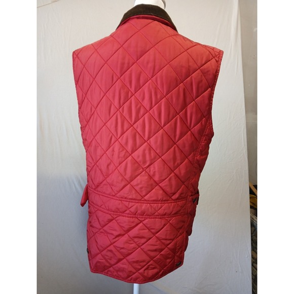 Polo Ralph Lauren Small Red Quilted Vest With Courderoy Collar Womens - Picture 5 of 11